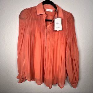 7 for all mankind NWT sheer long sleeve button down top with cami 🌺 XS